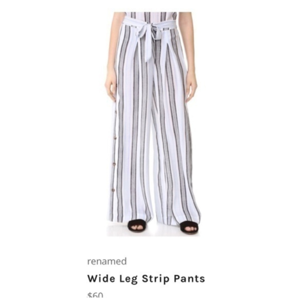 Wide leg paper bag Stripe Pants